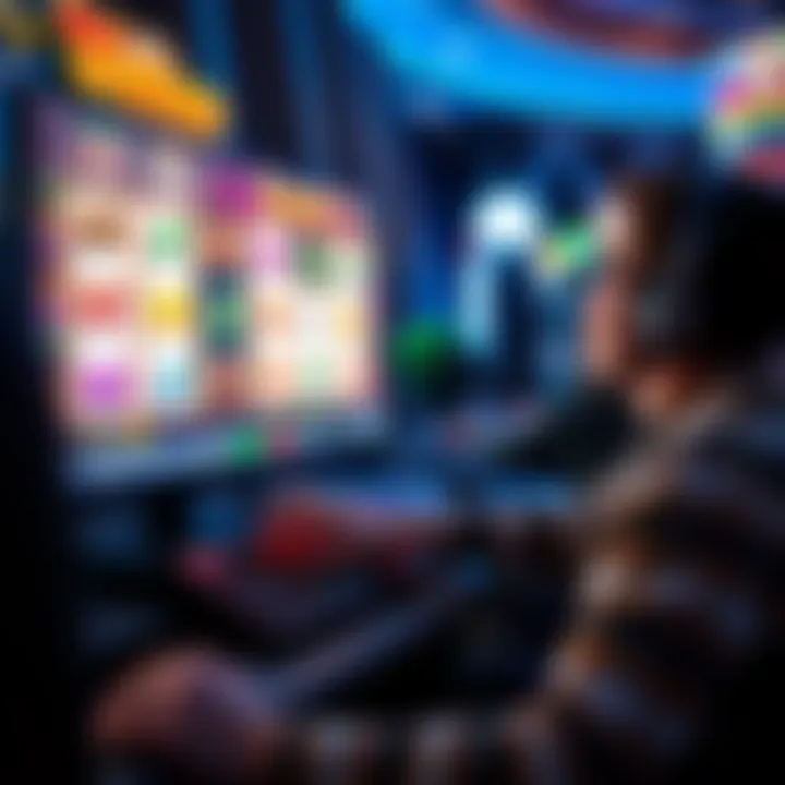 A player immersed in a captivating slot game on a PC