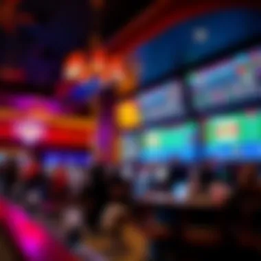 A lively atmosphere at a Bet MGM sportsbook during an event