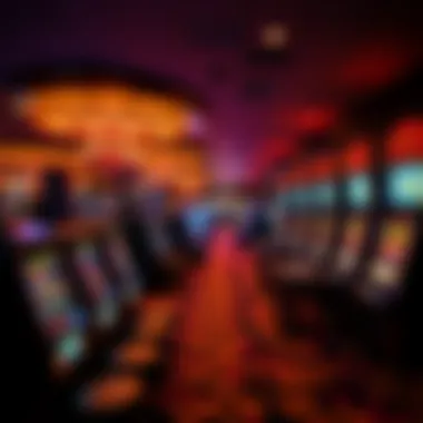 Vibrant gaming floor filled with various slot machines and tables