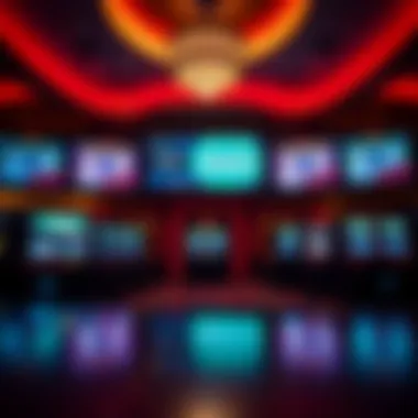 Interior setup of the sportsbook highlighting betting kiosks and screens