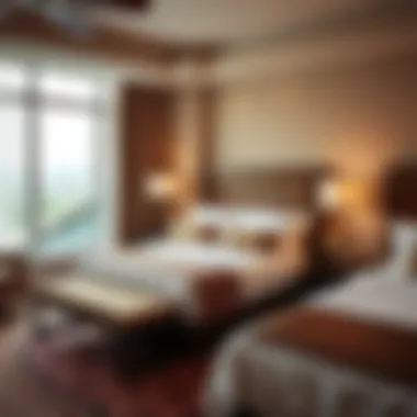 Luxurious guest room highlighting comfort and style