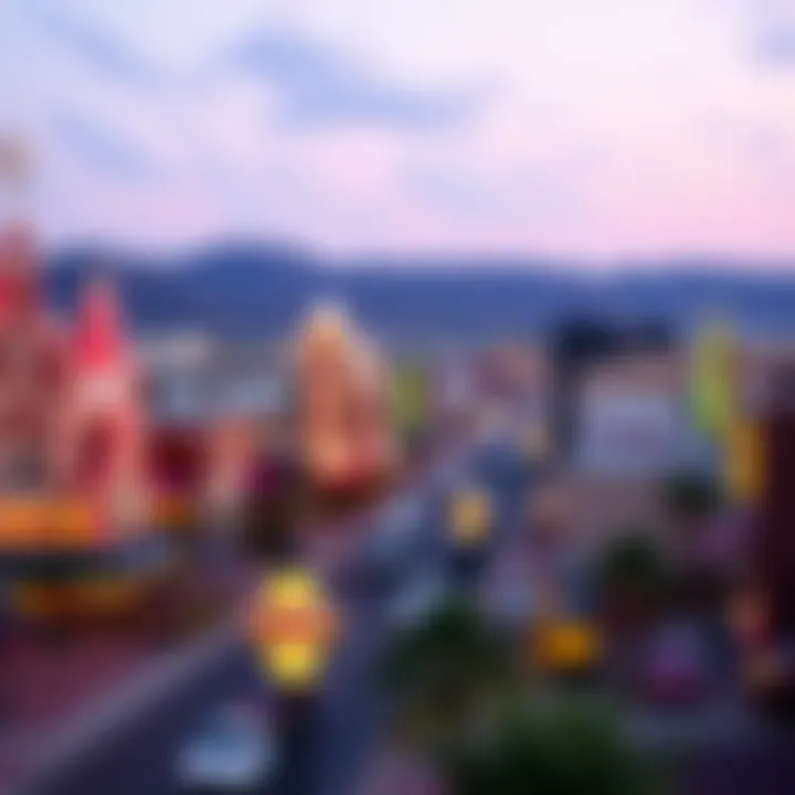 A panoramic view of Old Town Vegas, highlighting the charm and allure of its casinos