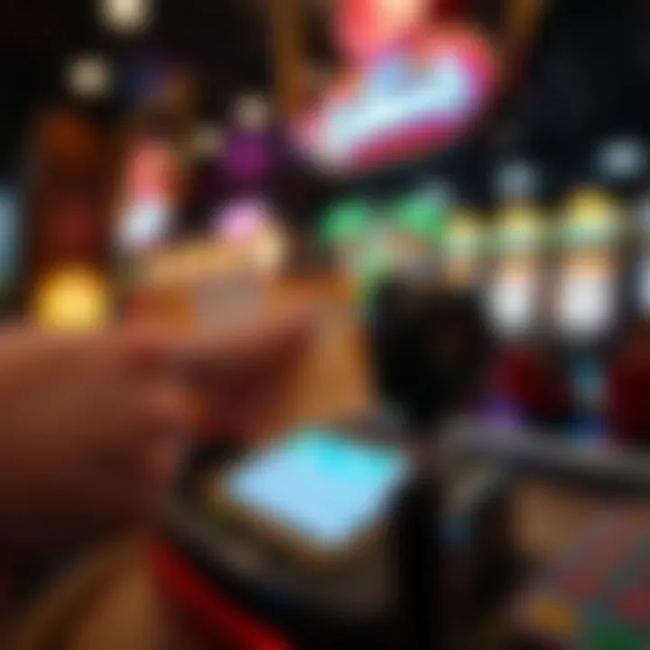 Close-up of a scratch-off ticket being scanned