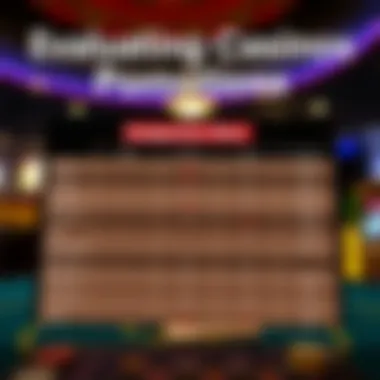 Comparison chart of online casino promotions