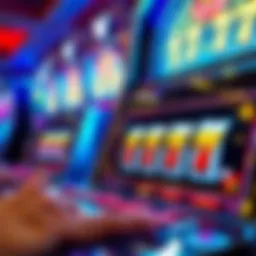Vibrant display of a slot machine with jackpot symbols