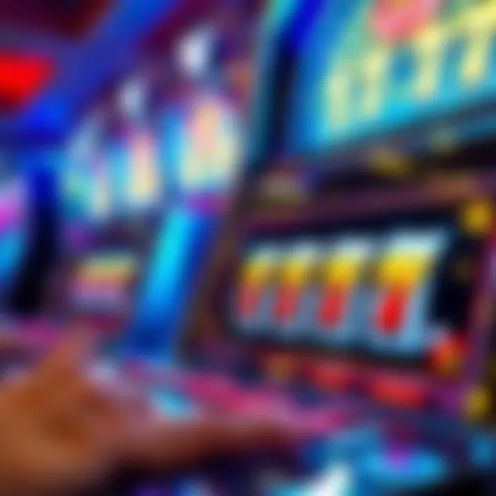 Vibrant display of a slot machine with jackpot symbols