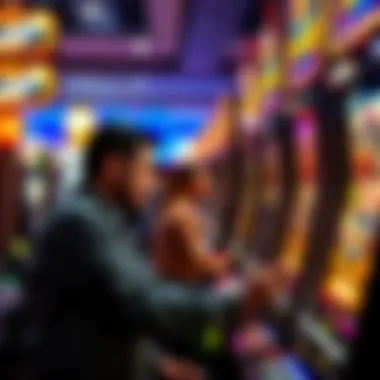 Depiction of player emotions while engaging with a slot machine