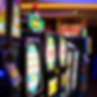 Close-up of various slot machine types and designs