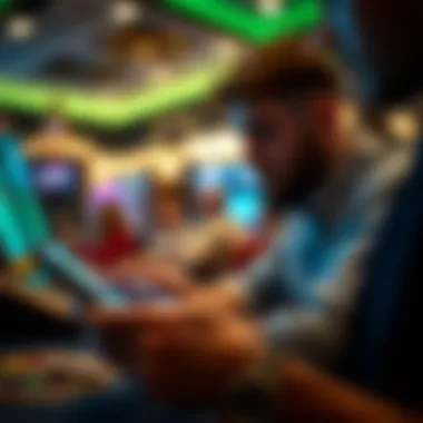 Digital Betting Revolution A close-up of a person placing a bet on a mobile gambling application