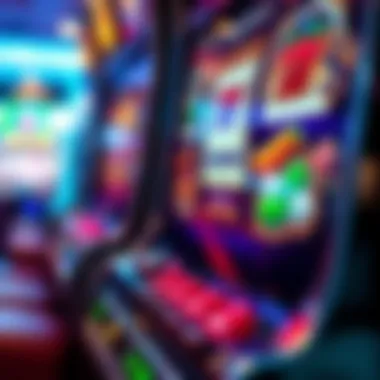 A close-up view of the control panel on a slot machine highlighting its features.