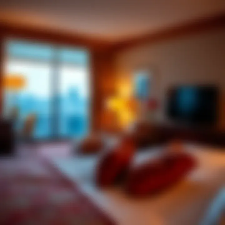 Cozy accommodations in the hotel highlighting comfort and luxury