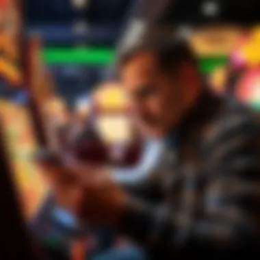 Player engaging intensely with a slot game on a digital device