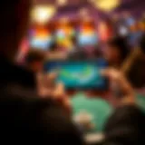 User engaging with a blackjack app on a mobile device