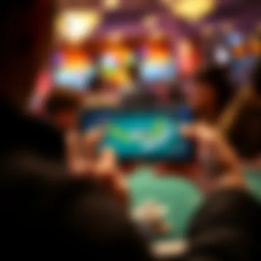 User engaging with a blackjack app on a mobile device