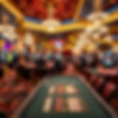 Diverse Table Games at Aria Casino Vibrant gaming floor at Aria Casino showcasing various table games