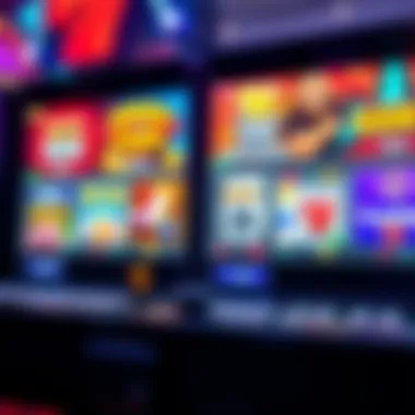 Vibrant online pokies interface showcasing multiple game options