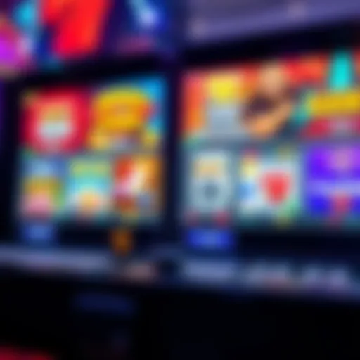 Diverse Game Selection in Online Pokies Vibrant online pokies interface showcasing multiple game options