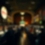 A vintage bingo hall filled with players engaged in a game.