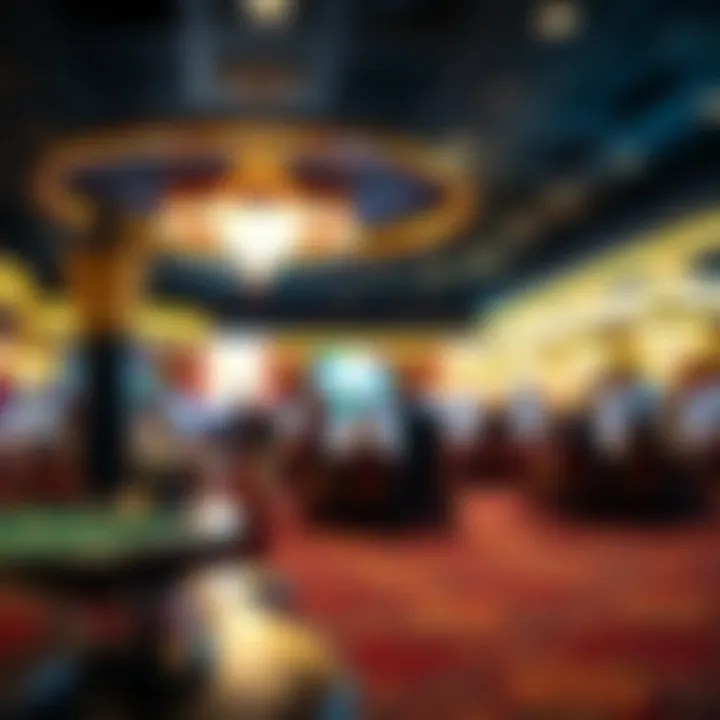 A vibrant casino atmosphere with sophisticated lighting