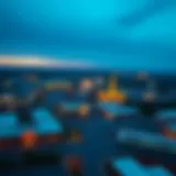 Aerial view of Dumfries showcasing casino landmarks