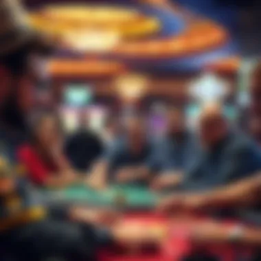 Diverse group of gamblers enjoying various games