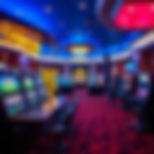 Vibrant casino interior showcasing gaming tables and slot machines