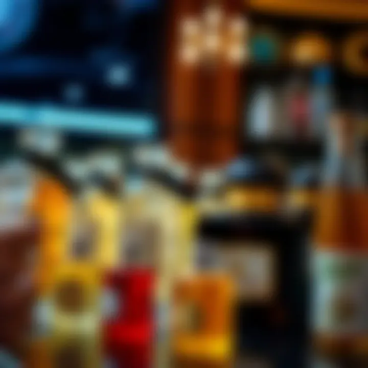 Bottles of luxurious fragrances displayed