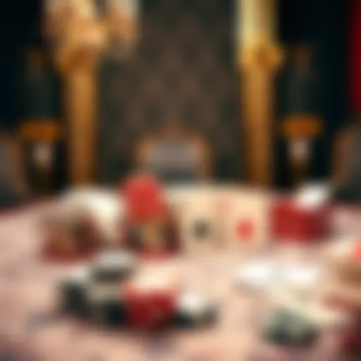 Elegant designer poker set displayed on a lavish table.