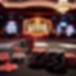 Poker chips and cards spread out on a table