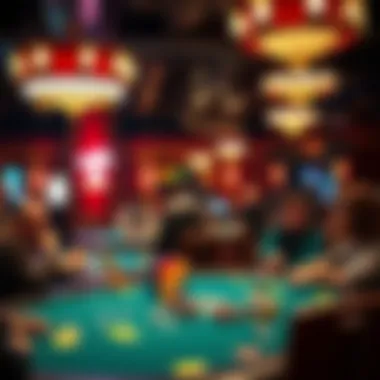 Vibrant Poker Atmosphere at Lone Butte A well-lit poker room filled with tables and players