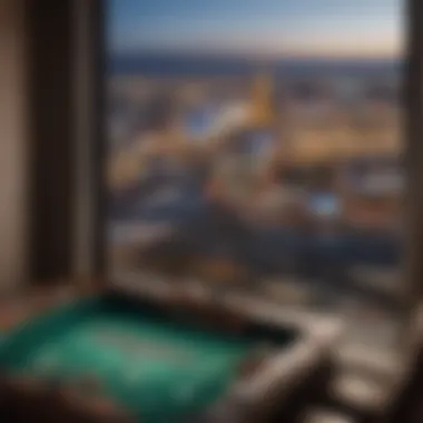 Luxurious hotel suite with a view of the Las Vegas Strip