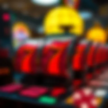 Close-up view of the Blazing Sevens symbols and features