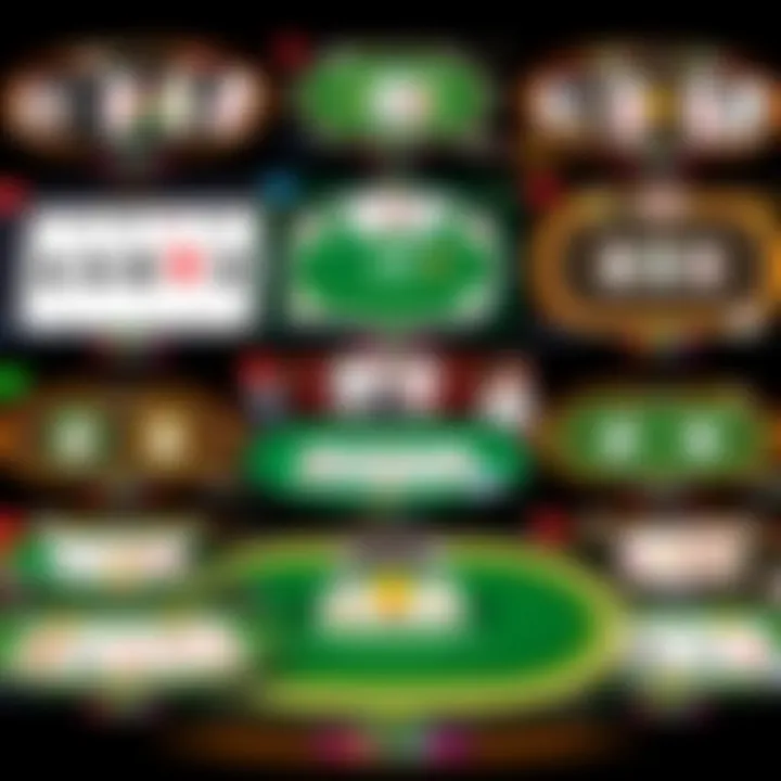 A collage of various poker game interfaces showing diversity