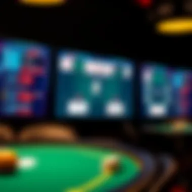 A strategic overview of poker hands and strategies displayed on a digital board