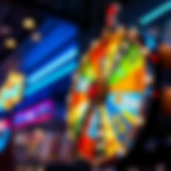 A vibrant wheel adorned with enticing symbols of fortune