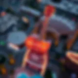 Aerial view of Hard Rock Casino showcasing its iconic guitar façade