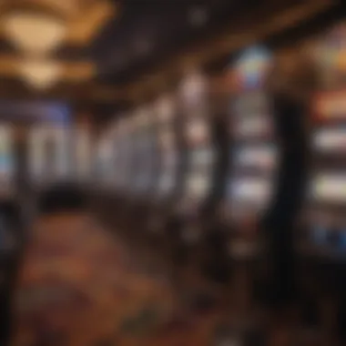 Diverse Gaming Experience in NYC A vibrant gaming floor filled with unique slot machines and lively atmosphere at a New York hotel casino.
