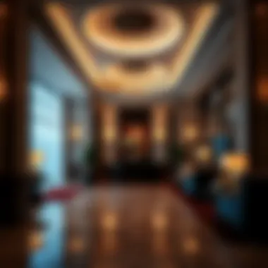 Luxurious hotel lobby showcasing elegance and comfort