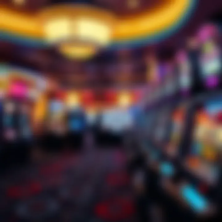 A vibrant casino floor showcasing various slot machines