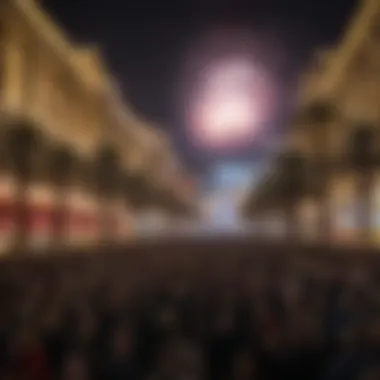 New Year's Eve Buzz Crowds gathering outside a famous Las Vegas venue on New Year's Eve