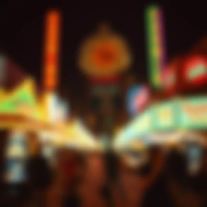 Bustling Casino at Night Nighttime view of a bustling casino with neon lights