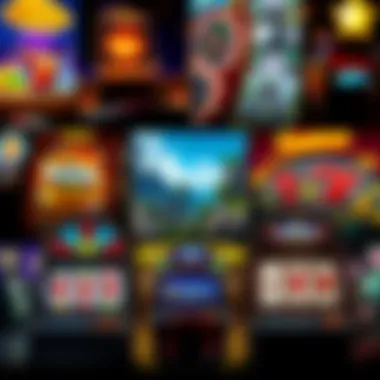 A visually striking collage of various multi-game slots showcasing different themes