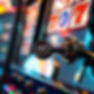 Close-up of a classic slot machine lever