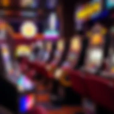 Colorful display of various classic slot machines