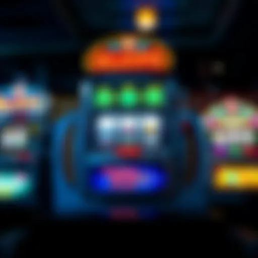 Vintage slot machine with bright lights