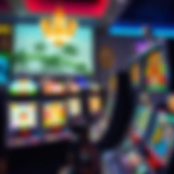 Colorful display of various online slot machines showcasing different themes