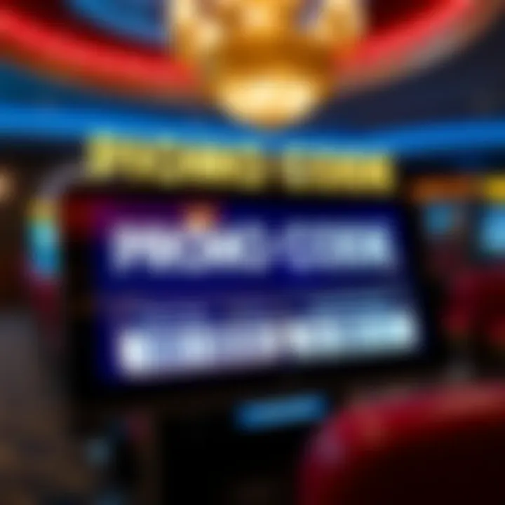 Visual representation of digital promo codes on a screen