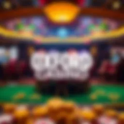 Illustration of Oxford Casino logo with a vibrant background