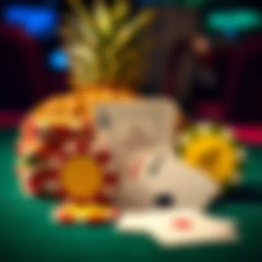 Pineapple Texas Hold'em chips and cards