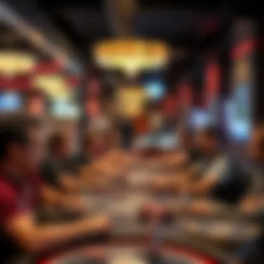 An overview of a community gathering in a poker venue, illustrating the camaraderie among local poker enthusiasts